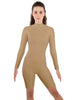 Solid Lycra LS T Neck Bikeshort Biketard - Zipper Back