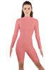 Solid Lycra LS T Neck Bikeshort Biketard - Zipper Back