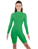 Solid Lycra LS T Neck Bikeshort Biketard - Zipper Back