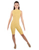 Solid Lycra T Neck Sleeveless Biketard - Nicker Short Length - Zipper Back
