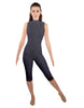 Solid Lycra Sleeveless Keyhole Back Capri