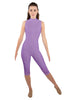 Solid Lycra Sleeveless Keyhole Back Capri