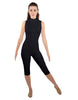 Solid Lycra Sleeveless Keyhole Back Capri