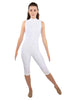 Solid Lycra Sleeveless Keyhole Back Capri
