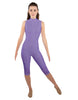 Solid Lycra Sleeveless Keyhole Back Capri