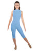 Solid Lycra Sleeveless Keyhole Back Capri