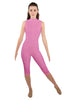 Solid Lycra Sleeveless Keyhole Back Capri