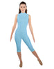 Solid Lycra Sleeveless Keyhole Back Capri