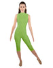 Solid Lycra Sleeveless Keyhole Back Capri