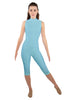 Solid Lycra Sleeveless Keyhole Back Capri