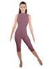 Solid Lycra Sleeveless Keyhole Back Capri
