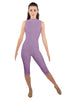 Solid Lycra Sleeveless Keyhole Back Capri