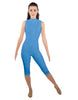 Solid Lycra Sleeveless Keyhole Back Capri
