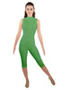 Solid Lycra Sleeveless Keyhole Back Capri