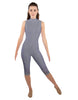 Solid Lycra Sleeveless Keyhole Back Capri