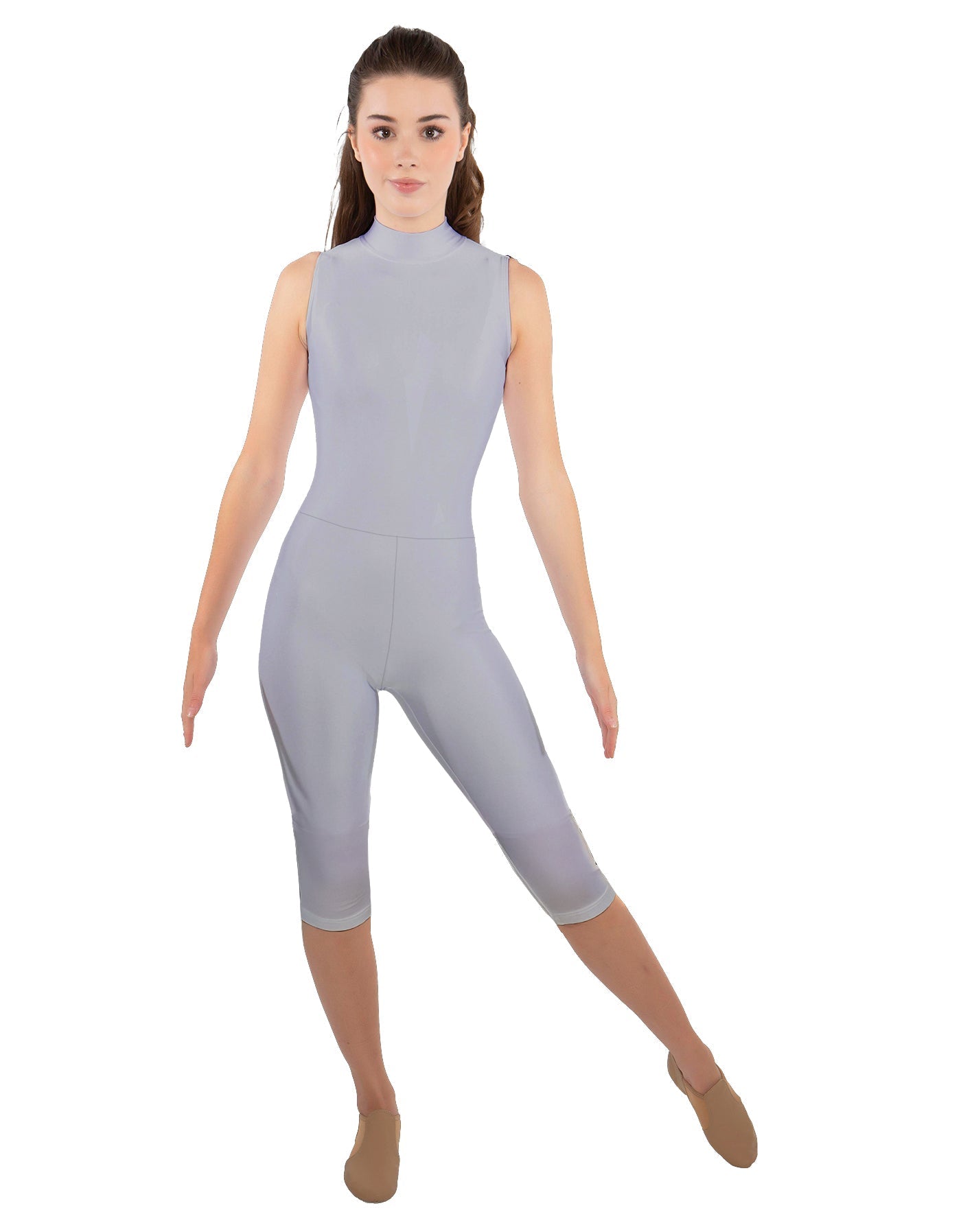 Solid Lycra Sleeveless Keyhole Back Capri