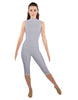 Solid Lycra Sleeveless Keyhole Back Capri