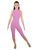Solid Lycra Sleeveless Keyhole Back Capri