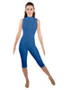 Solid Lycra Sleeveless Keyhole Back Capri