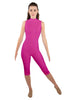 Solid Lycra Sleeveless Keyhole Back Capri
