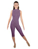 Solid Lycra Sleeveless Keyhole Back Capri