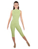 Solid Lycra Sleeveless Keyhole Back Capri