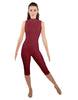 Solid Lycra Sleeveless Keyhole Back Capri