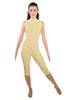 Solid Lycra Sleeveless Keyhole Back Capri