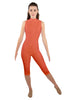 Solid Lycra Sleeveless Keyhole Back Capri