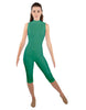Solid Lycra Sleeveless Keyhole Back Capri