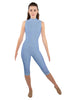 Solid Lycra Sleeveless Keyhole Back Capri