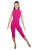Solid Lycra Sleeveless Keyhole Back Capri