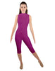 Solid Lycra Sleeveless Keyhole Back Capri