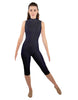 Solid Lycra Sleeveless Keyhole Back Capri