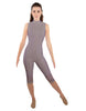 Solid Lycra Sleeveless Keyhole Back Capri