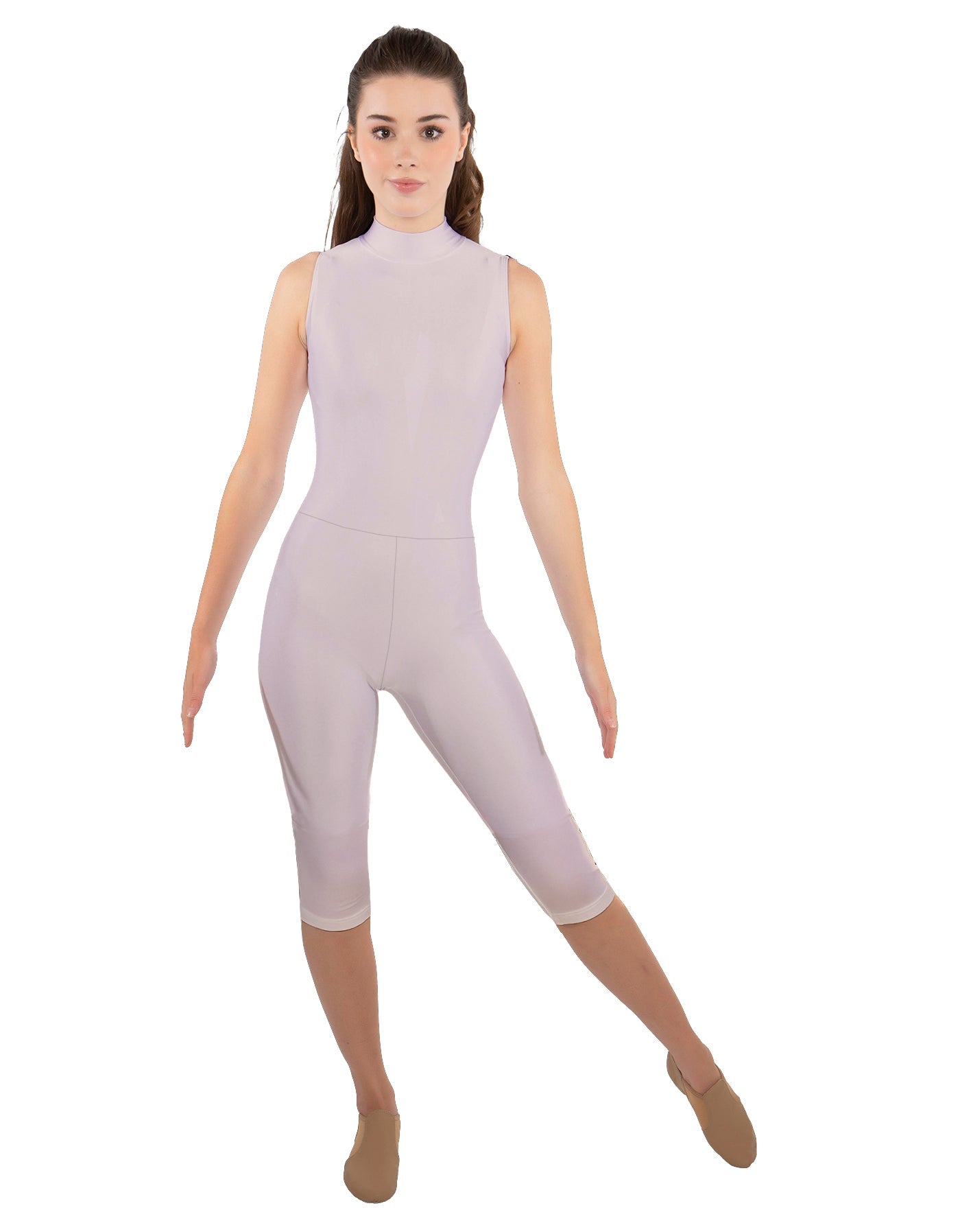 Solid Lycra Sleeveless Keyhole Back Capri
