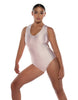 Solid Lycra Keyhole Open Back Leotard with Hood