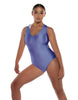 Solid Lycra Keyhole Open Back Leotard with Hood