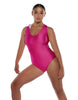 Solid Lycra Keyhole Open Back Leotard with Hood