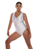 Solid Lycra Keyhole Open Back Leotard with Hood