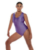 Solid Lycra Keyhole Open Back Leotard with Hood