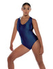Solid Lycra Keyhole Open Back Leotard with Hood