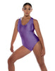 Solid Lycra Keyhole Open Back Leotard with Hood