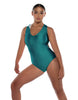 Solid Lycra Keyhole Open Back Leotard with Hood