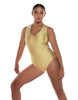 Solid Lycra Keyhole Open Back Leotard with Hood