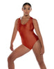 Solid Lycra Keyhole Open Back Leotard with Hood