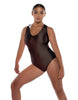 Solid Lycra Keyhole Open Back Leotard with Hood