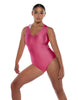 Solid Lycra Keyhole Open Back Leotard with Hood