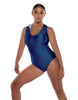 Solid Lycra Keyhole Open Back Leotard with Hood