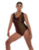 Solid Lycra Keyhole Open Back Leotard with Hood